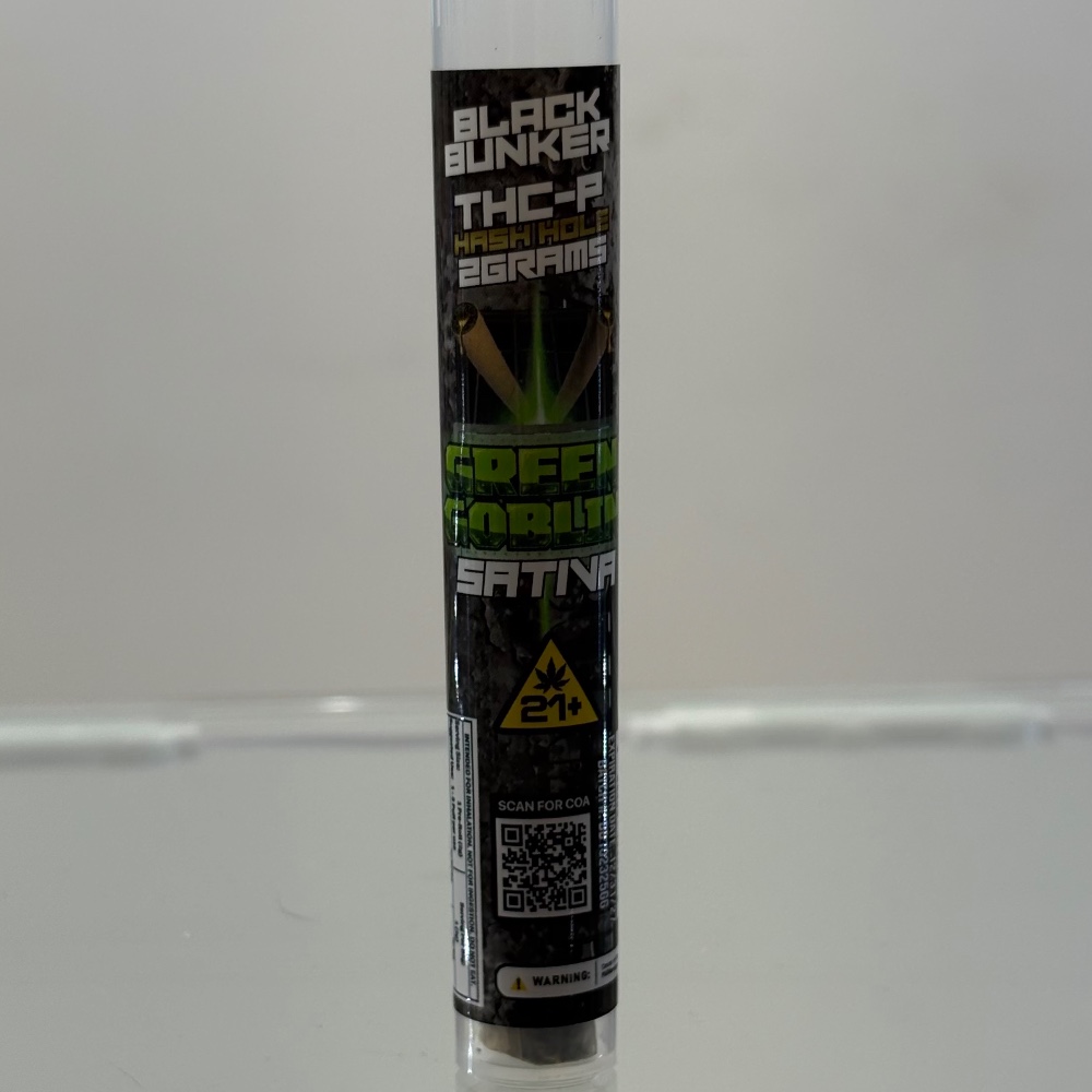 Black Bunker Green Goblin Sativa Hash Hole 2g THCp Preroll