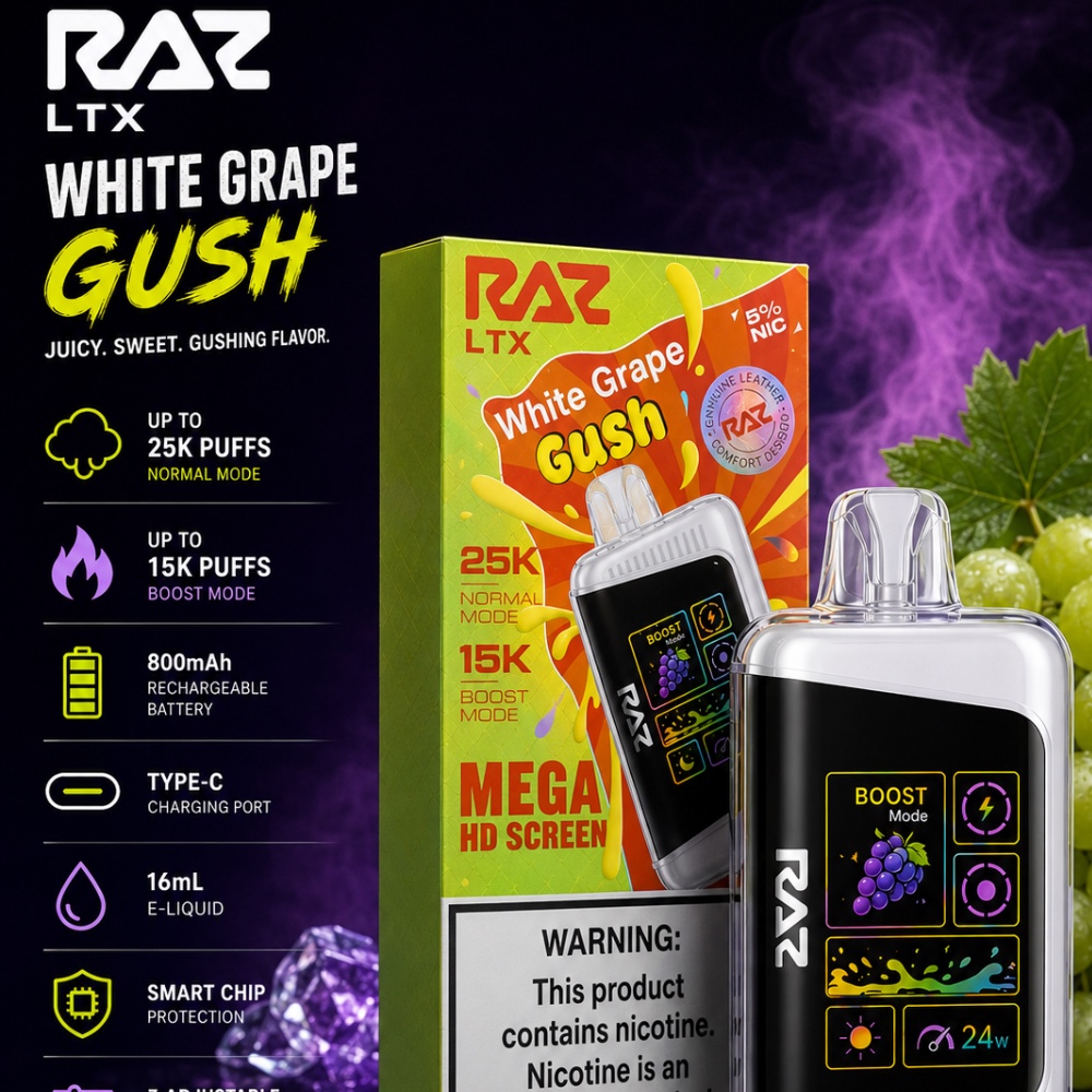 RAZ LTX 25K Puffs White Grape Gush