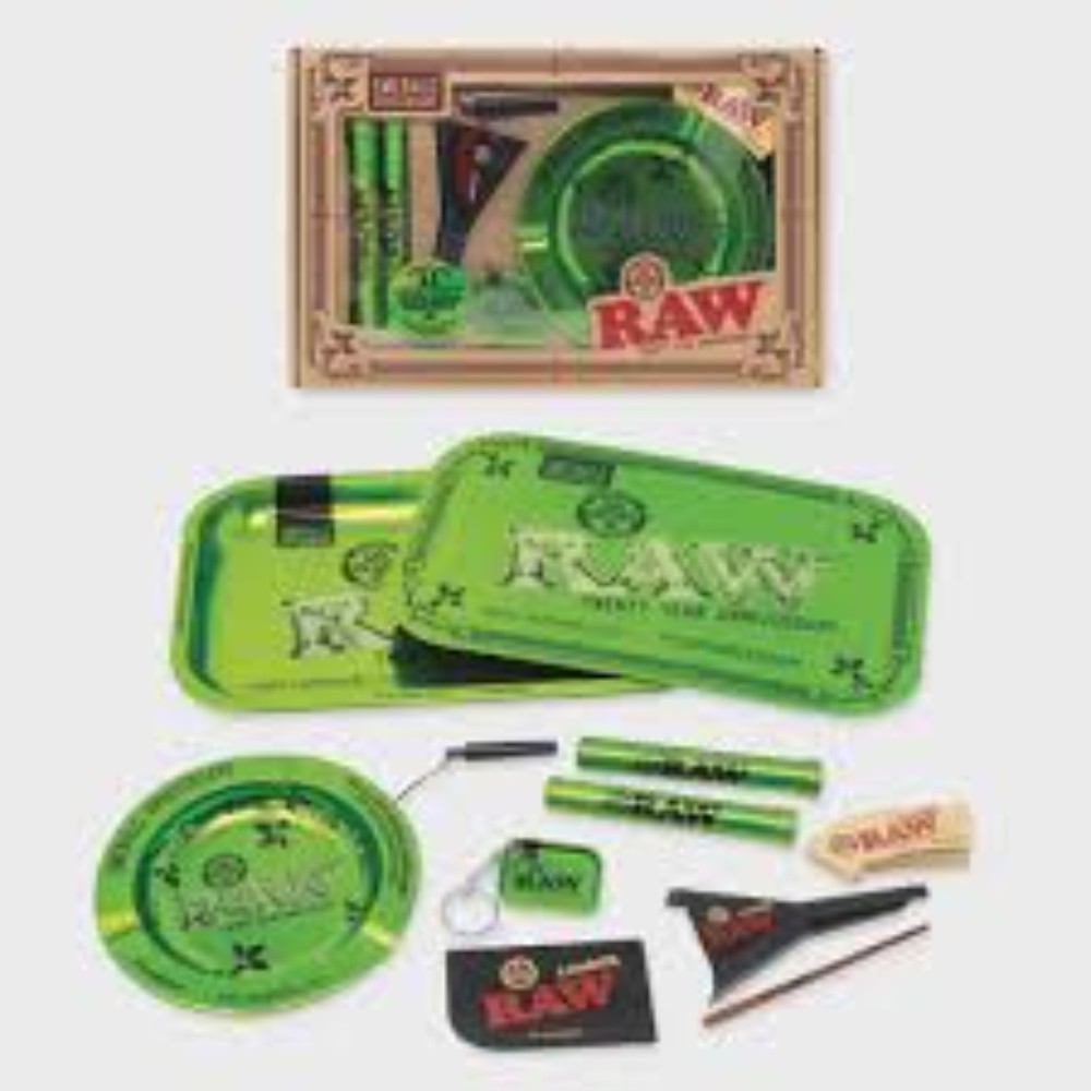 RAW 20th Anniversary Emerald Gift Set smoke accessory at 20 After 4 Smokeshop