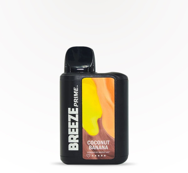 BREEZE Prime 6000 Coconut Banana 5% disposable vape at 20 After 4 Smokeshop