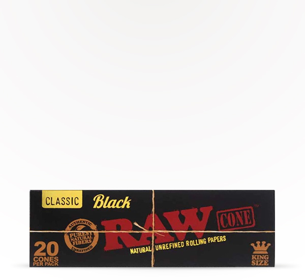 RAW Black King Size Cone rolling paper at 20 After 4 Smokeshop