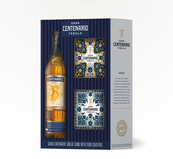 Gran Centenario Añejo Tequila Gift Set with Four Coasters Delivered