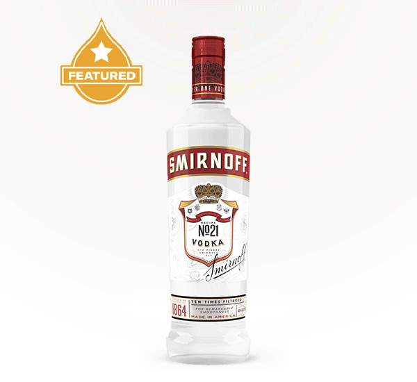 Smirnoff No. 21 80 Proof Vodka, 750 mL Glass Bottle, 40% ABV